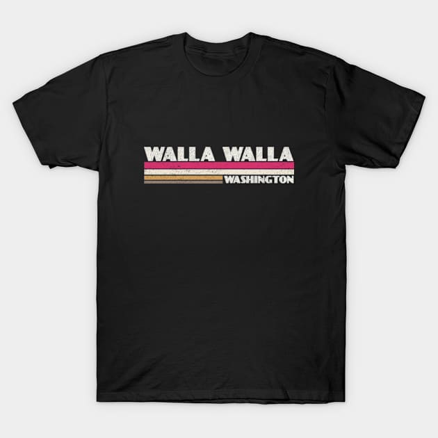 walla walla Washington Retro T-Shirt by DarkStile